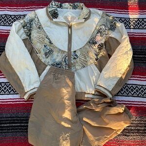 Vintage Beige and Brown Tracksuit